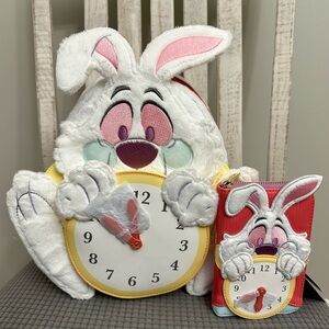 Loungefly Disney Alice In Wonderland White Rabbit Mini Backpack & Wallet